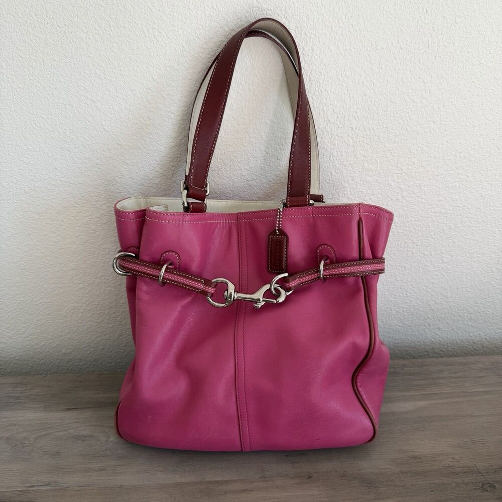 Vintage Coach 7532 Duo Tote bag in raspberry/ bordeaux EUC